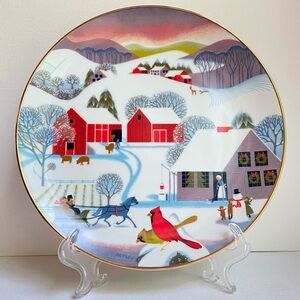 VTG 1980 World Book Annual  Plate Christmas Morning Betsey Bates ARTIST PROOF